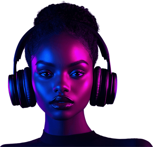 Woman with headphones