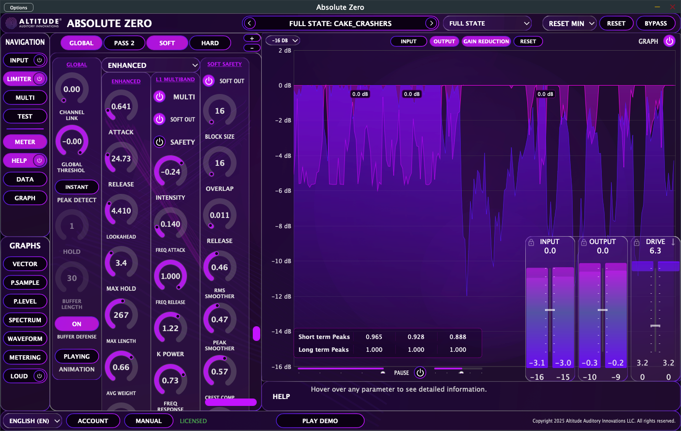 Main Interface Overview - Shows the complete Absolute Zero interface with all panels visible and labeled