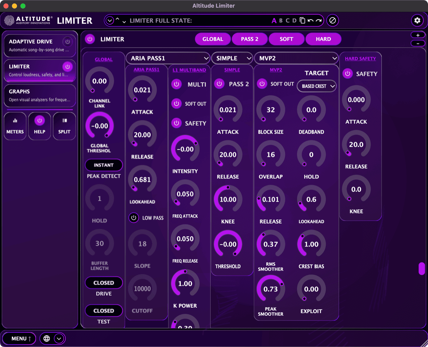 Main Interface Overview - Altitude Limiter default desktop workspace