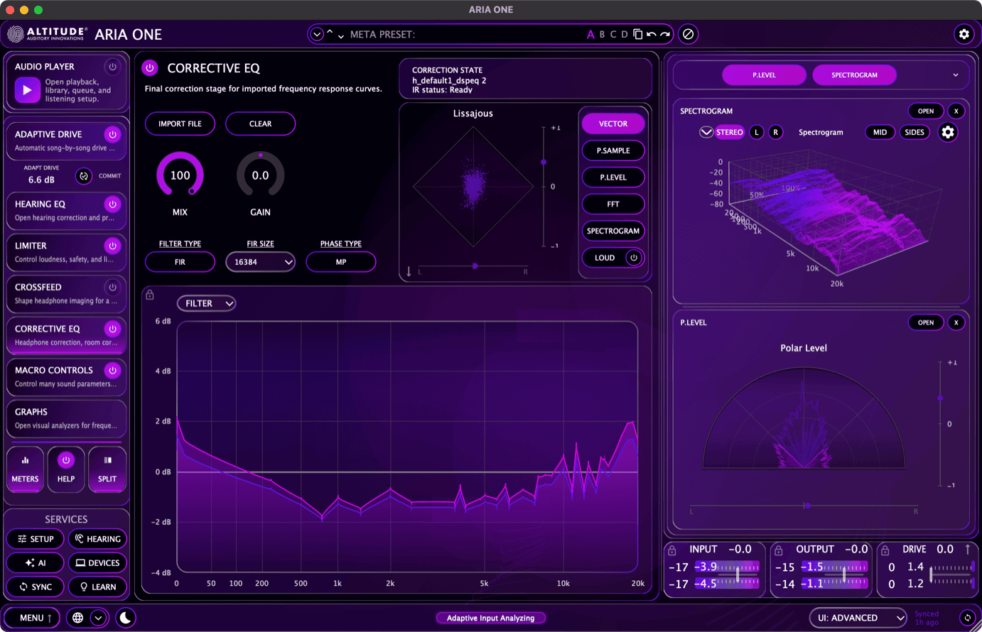 Corrective EQ Workspace — Advanced View