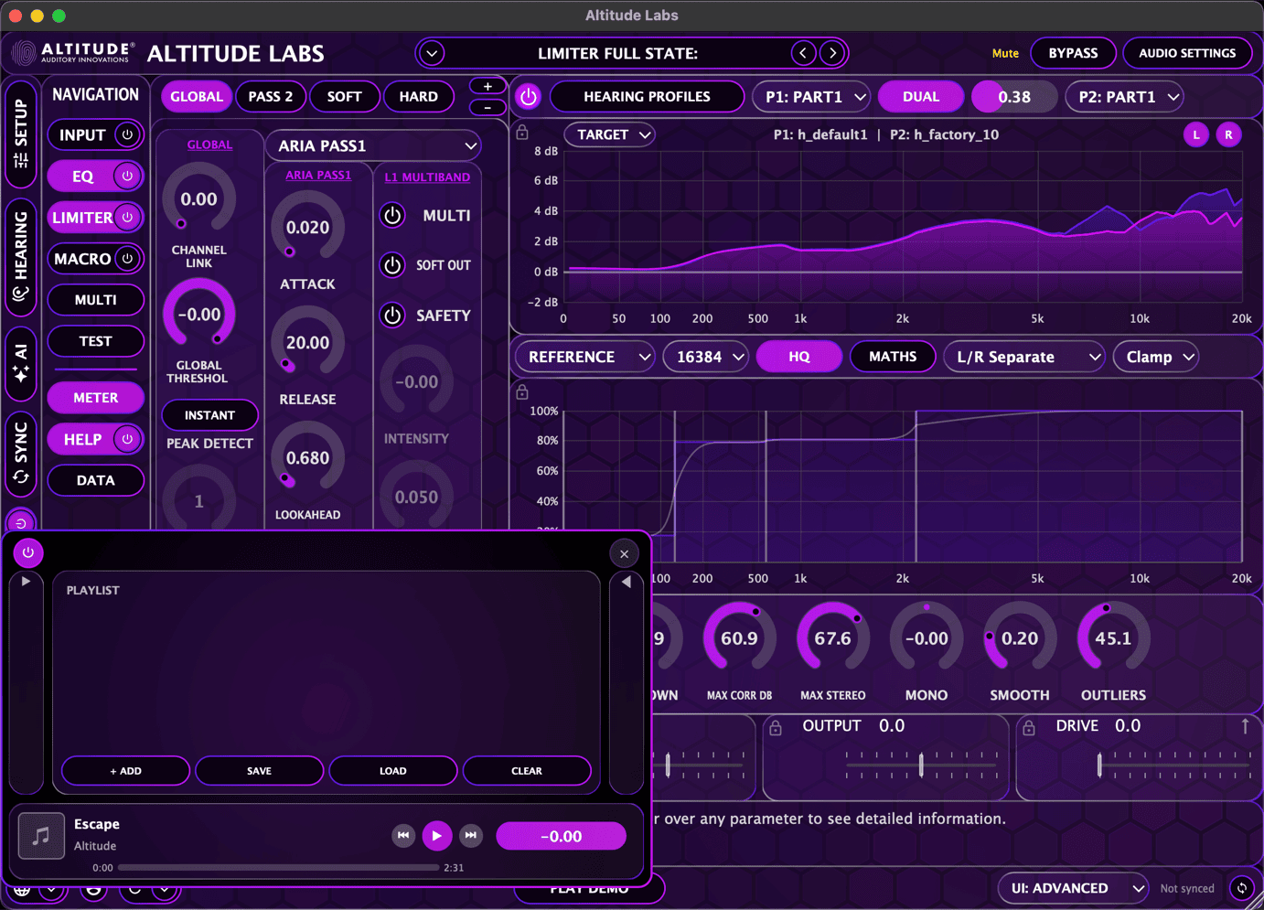 Audio Player Panel — Advanced View