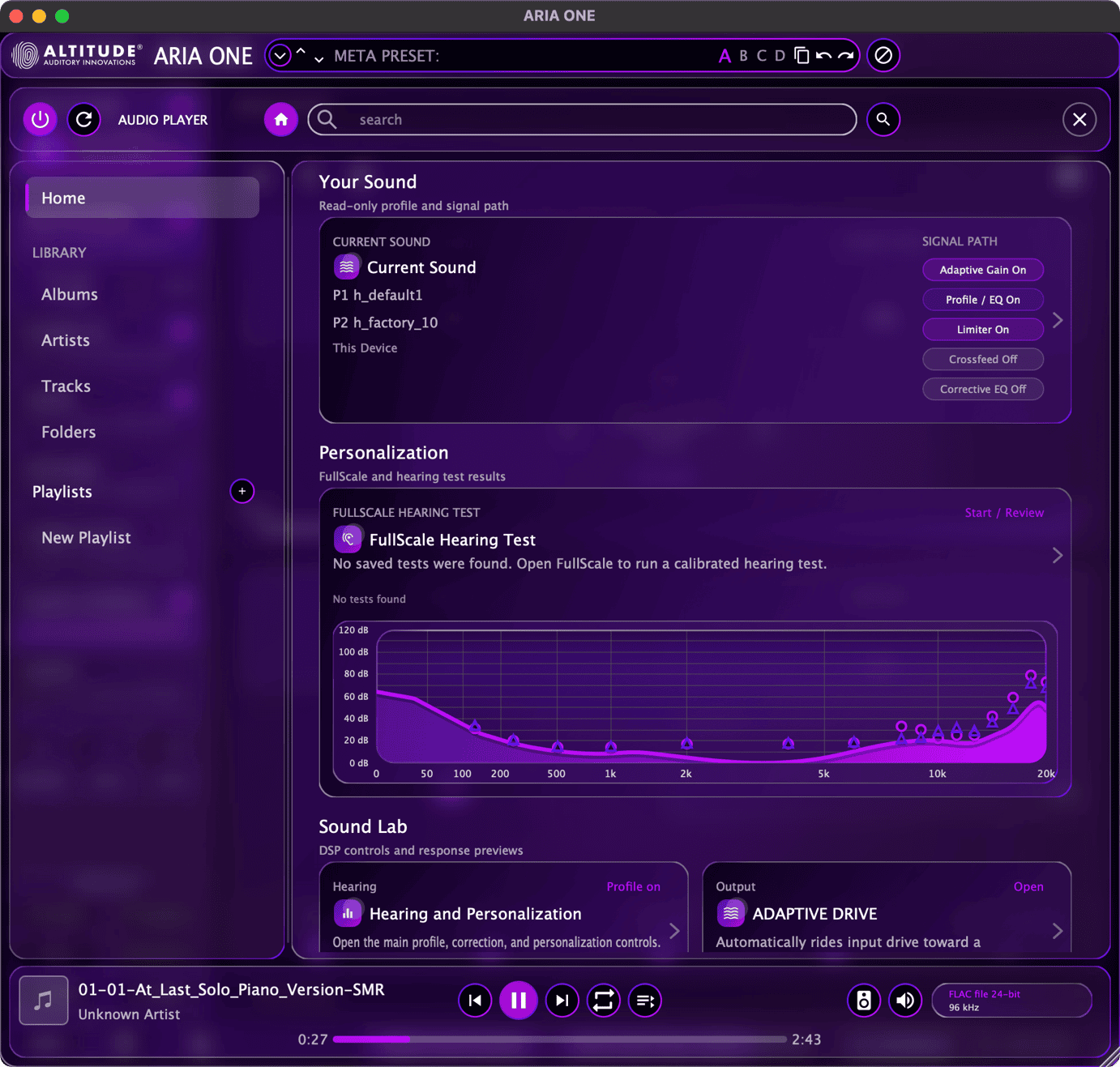 Audio Player Home — Sound and Personalization