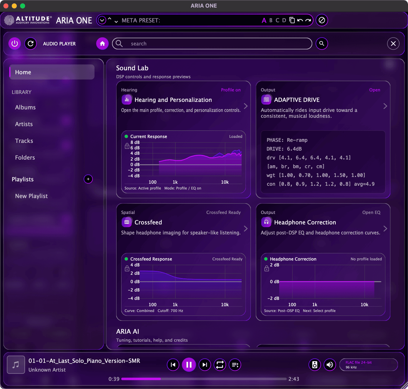 Audio Player Home — Sound Lab