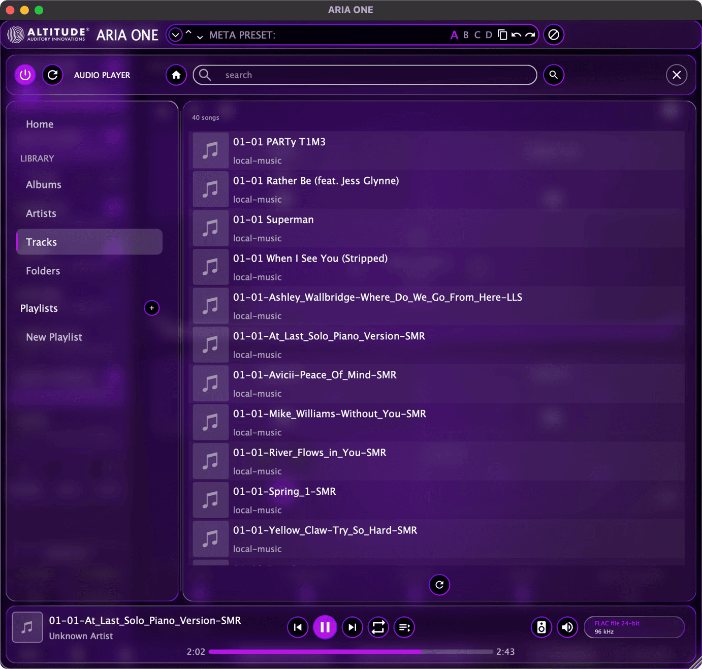 Audio Player Tracks