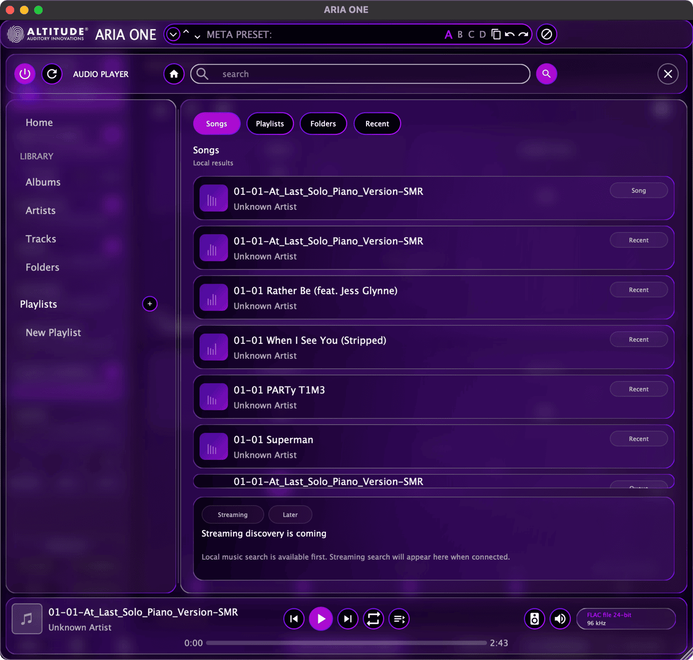 Audio Player Search