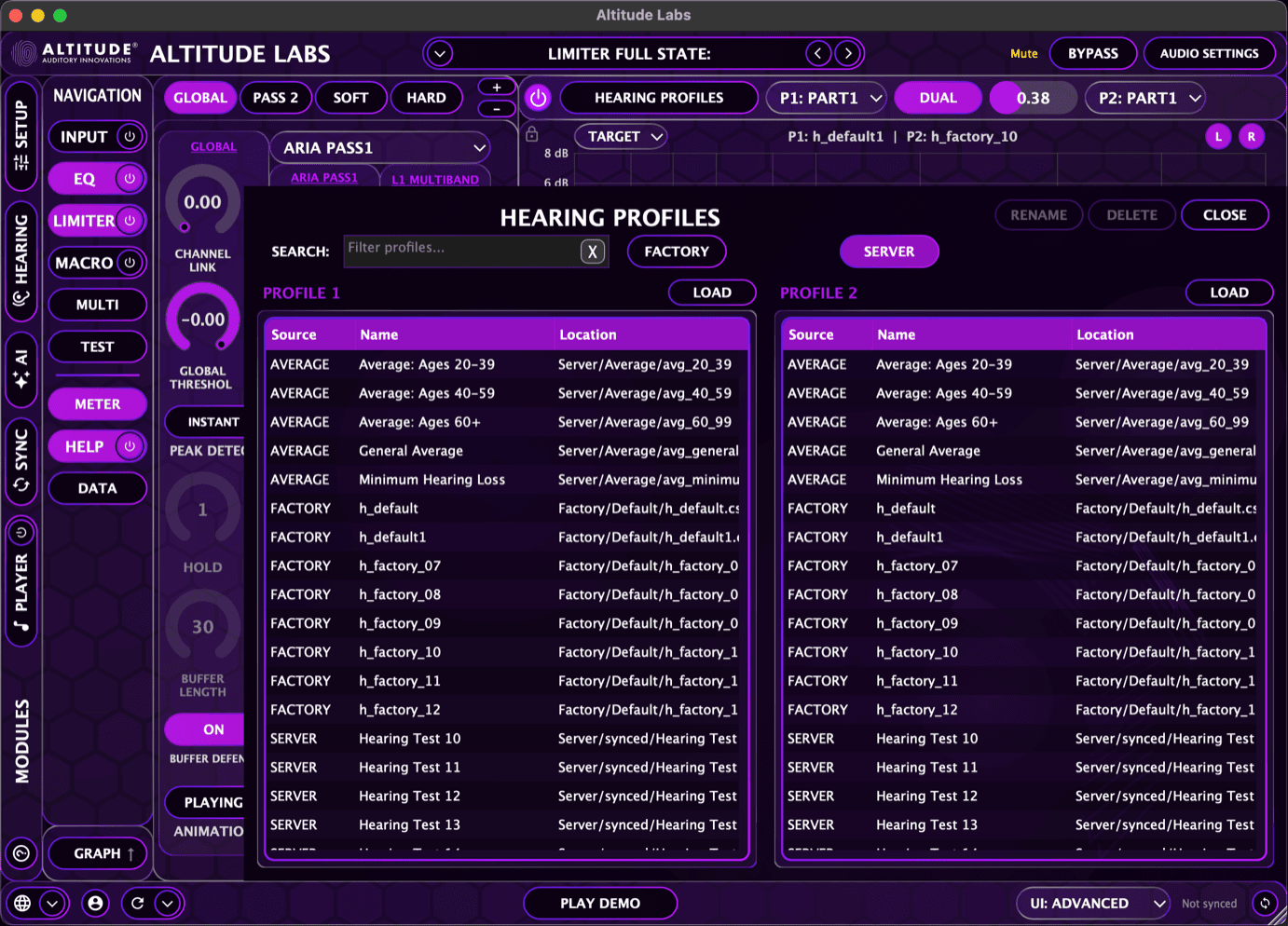 Hearing Profile Panel