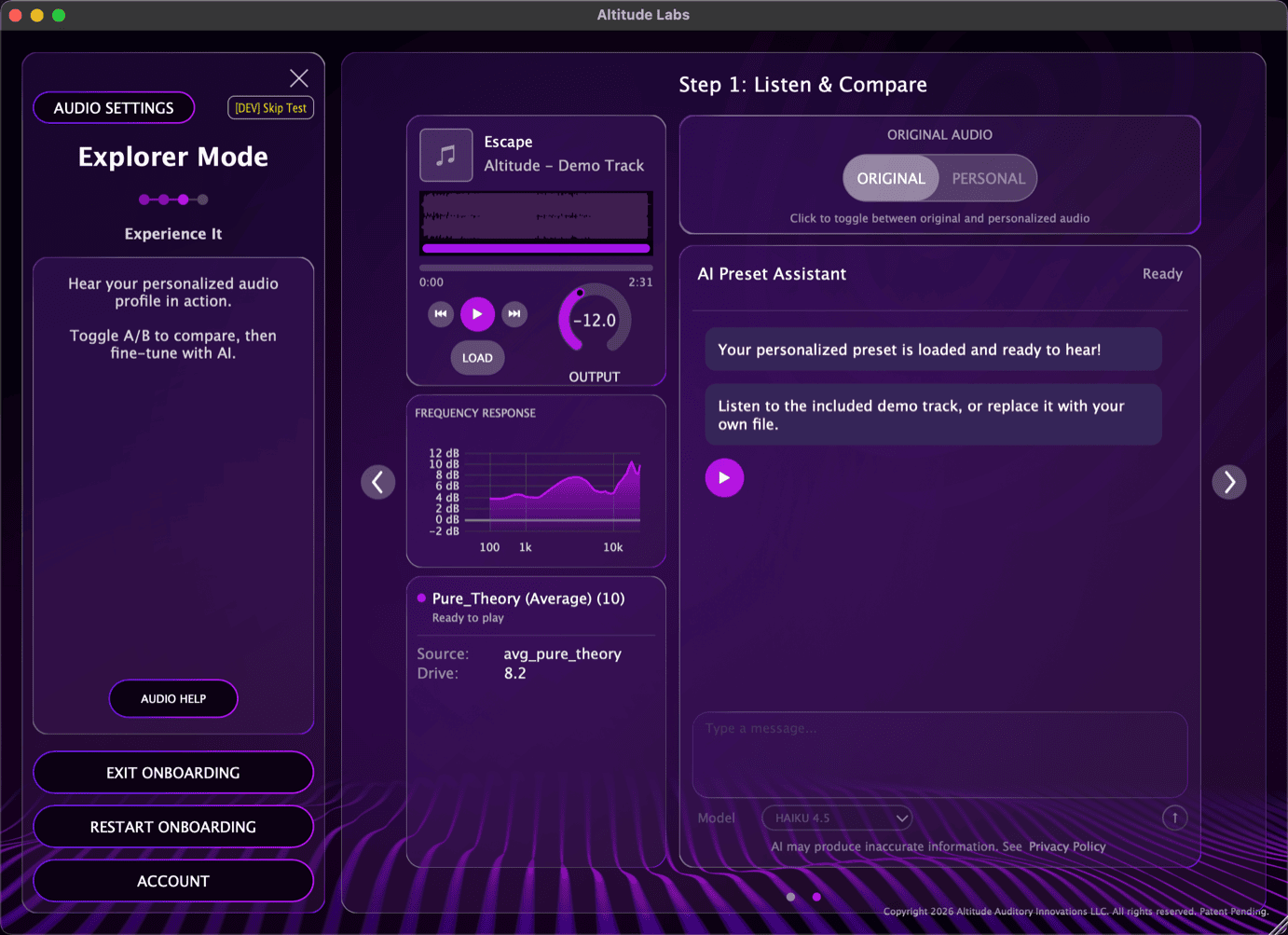 Onboarding Flow — Advanced View