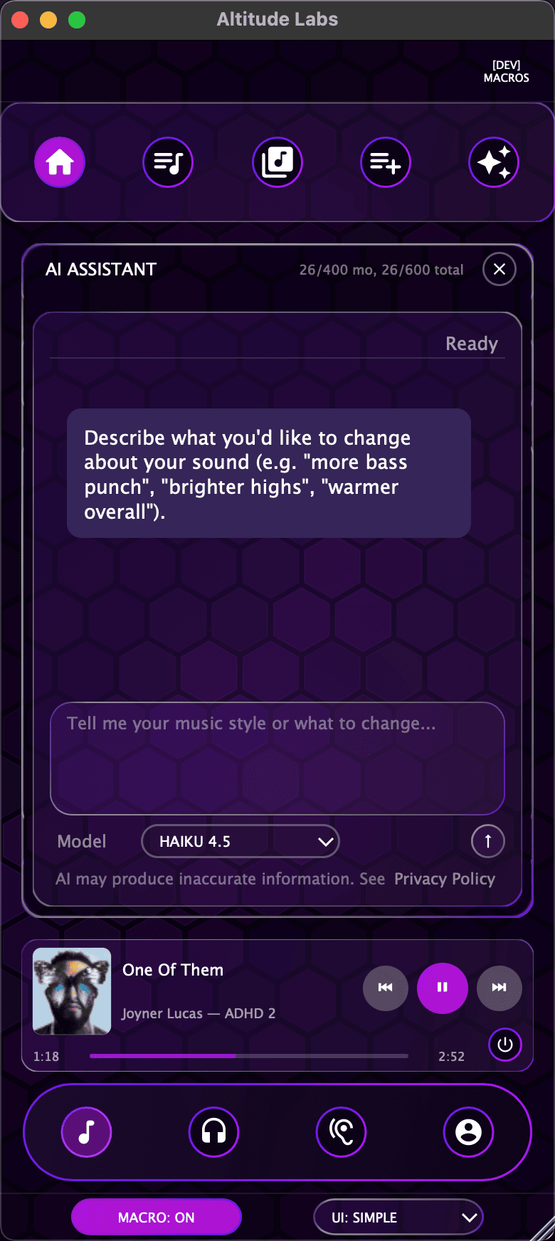 ARIA AI Overlay — Simple View