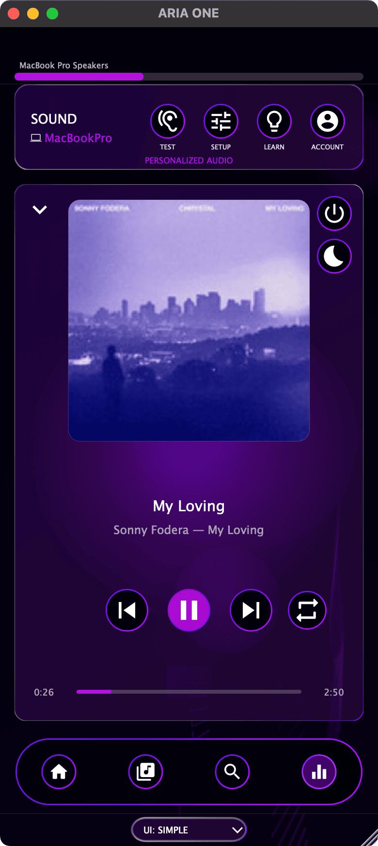 Expanded Player — Simple View