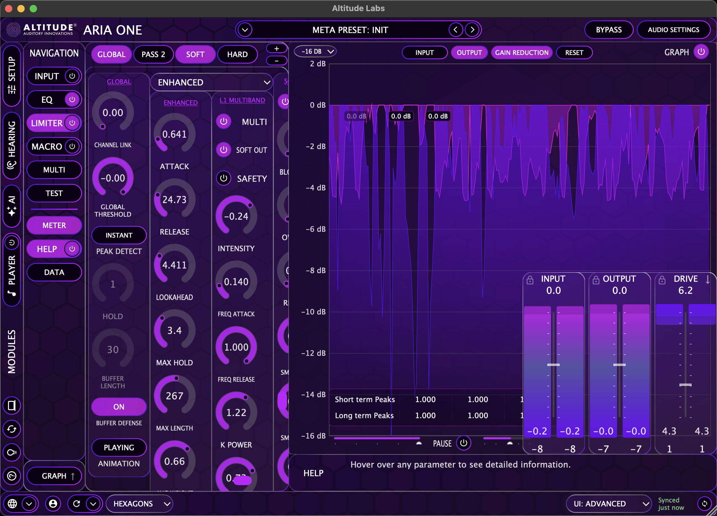 ARIA ONE advanced metering and gain reduction analysis
