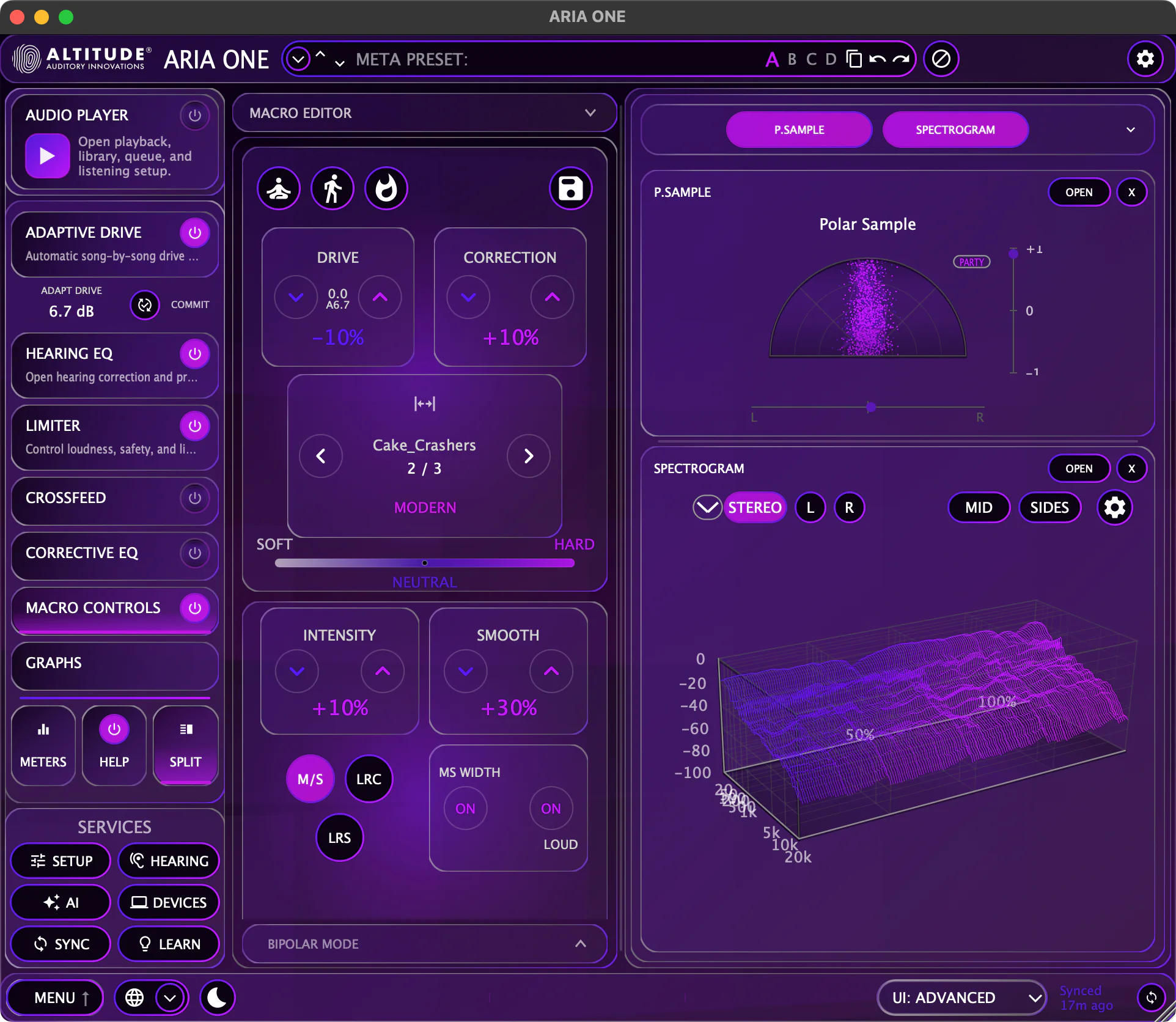 ARIA ONE plugin hero view