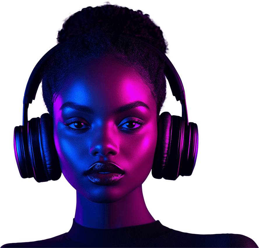 Woman with headphones
