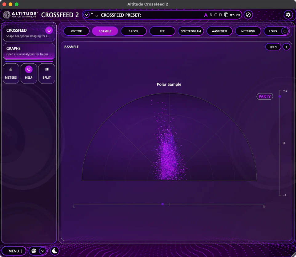 Crossfeed 2 polar sample view