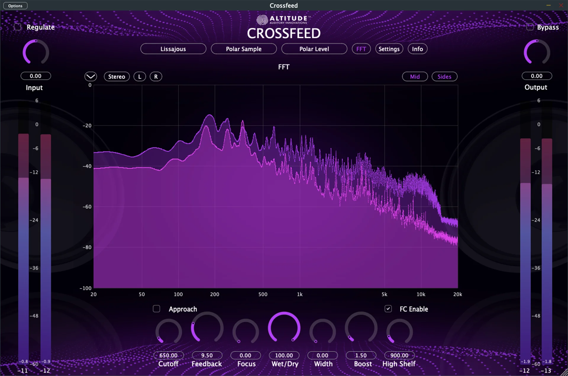 Crossfeed FFT Spectrum Analysis - Large