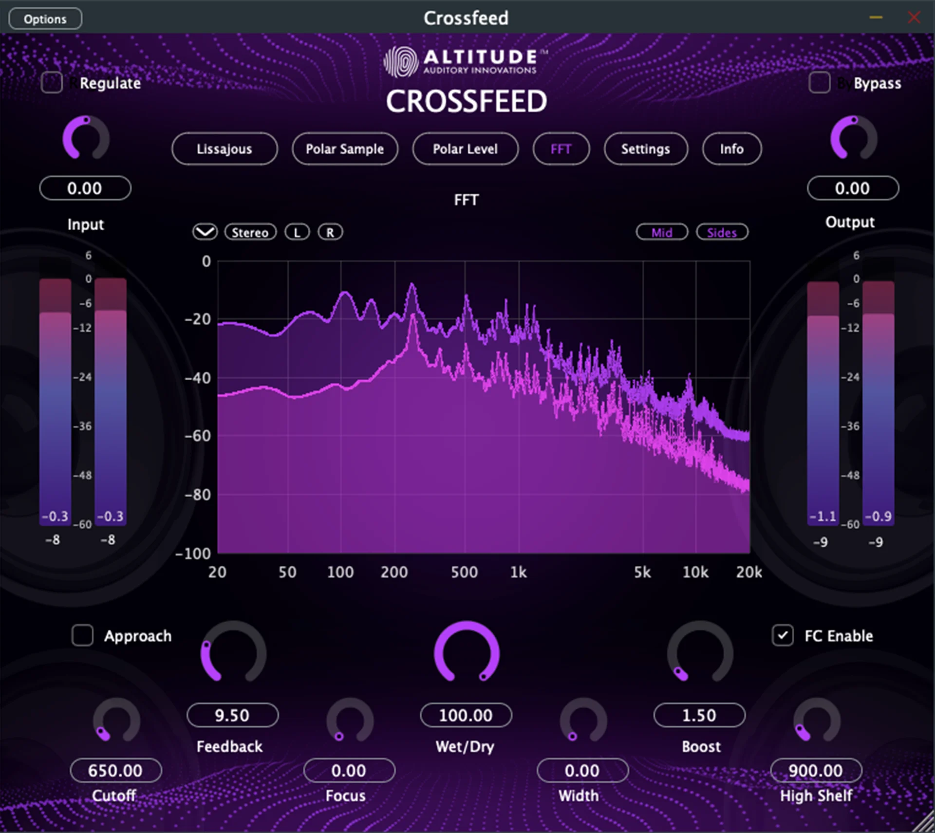 Crossfeed FFT Spectrum Analysis - Small