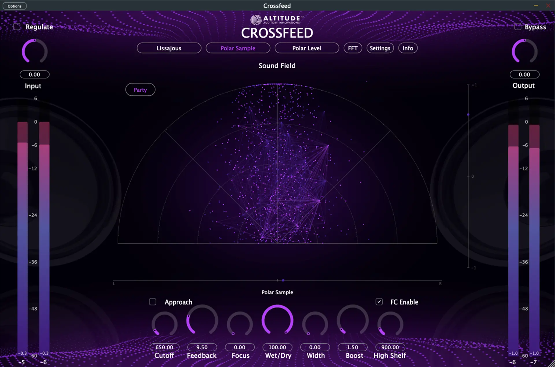 Crossfeed audio visualization